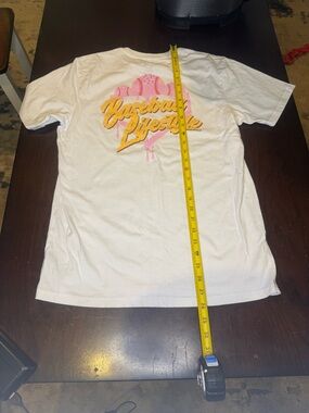Baseball Lifestyle 101 Drip Men’s Short Sleeve T-Shirt - White/Pink/Yellow